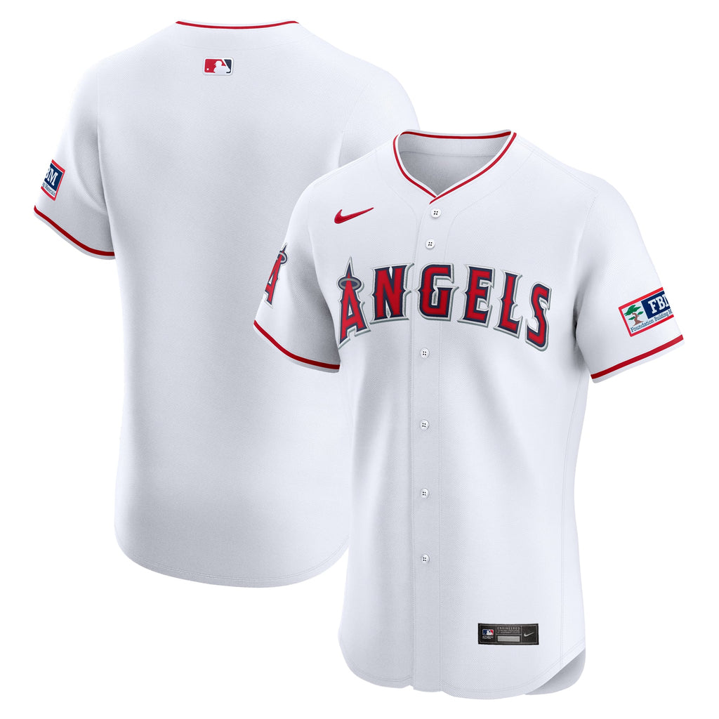 Los Angeles Angels Nike White Home Elite Patch Jersey