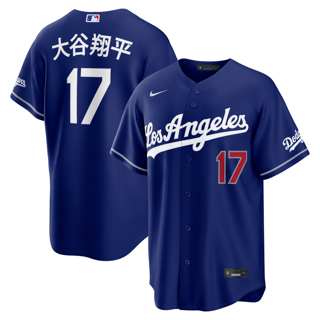 Los Angeles Dodgers Shohei Ohtani Nike Royal Kanji Alternate Stadium Jersey