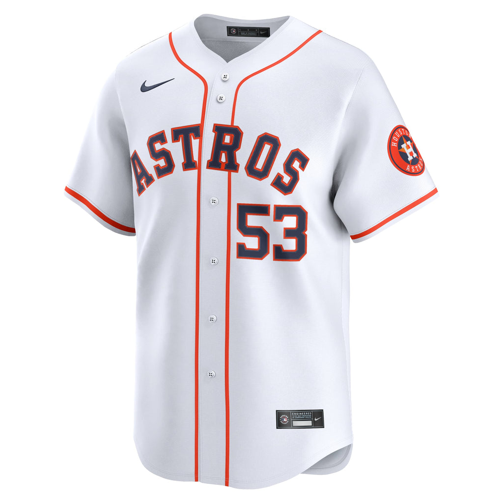 Houston Astros Cristian Javier Nike White Home Limited Player Jersey