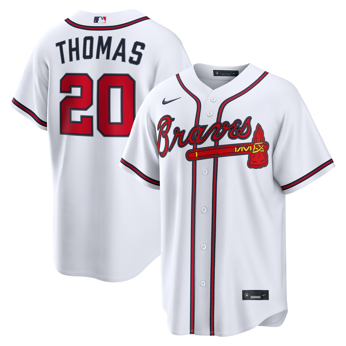 Atlanta Braves Lane Thomas Nike White Home Replica Jersey