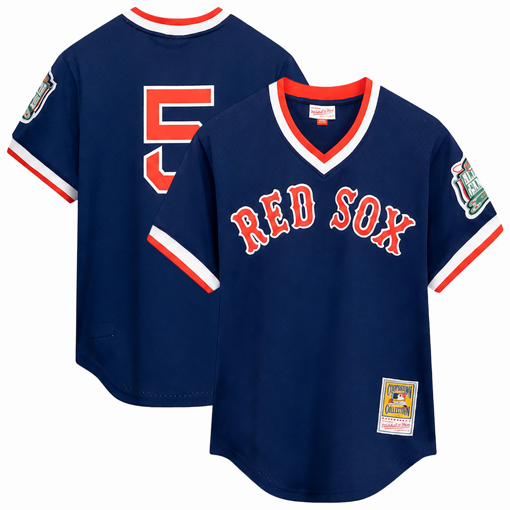 Boston Red Sox Nomar Garciaparra Mitchell & Ness Navy Big & Tall Cooperstown Mesh Batting Practice Jersey
