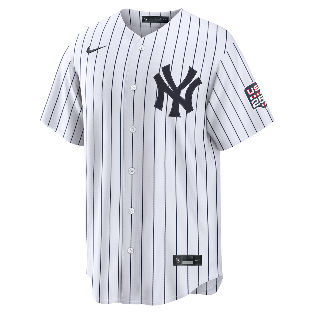 Fourth of July New York Yankees Giancarlo Stanton Nike White USA 250 Stadium Jersey