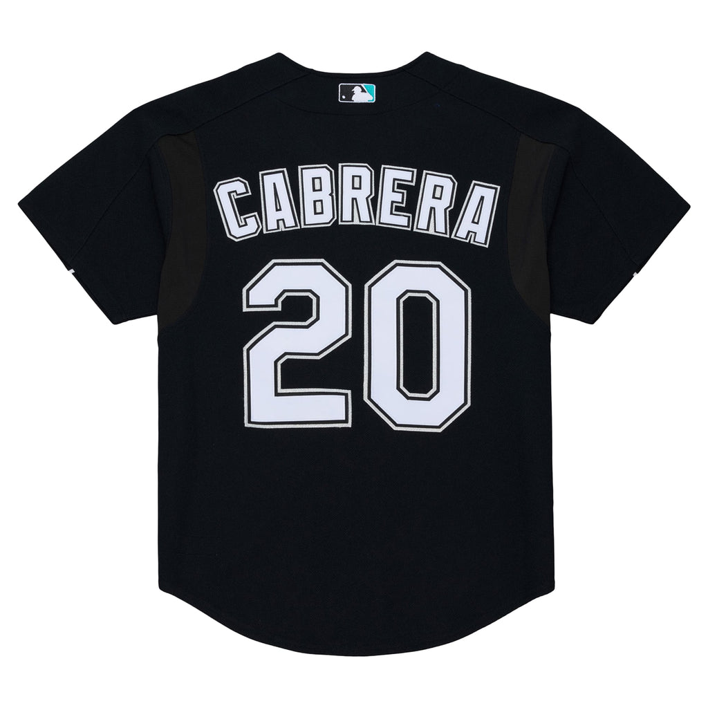 Florida Marlins Miguel Cabrera Mitchell & Ness Black 2003 Cooperstown Mesh Batting Practice Button-Up Jersey