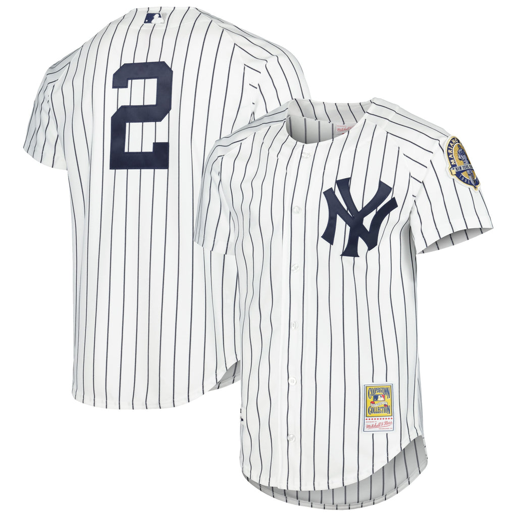 New York Yankees Derek Jeter Mitchell & Ness White Cooperstown Collection Authentic Jersey