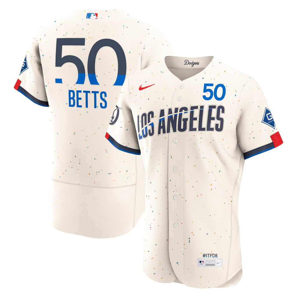 Los Angeles Dodgers Mookie Betts Nike Cream City Connect Authentic Sponsor Patch Jersey