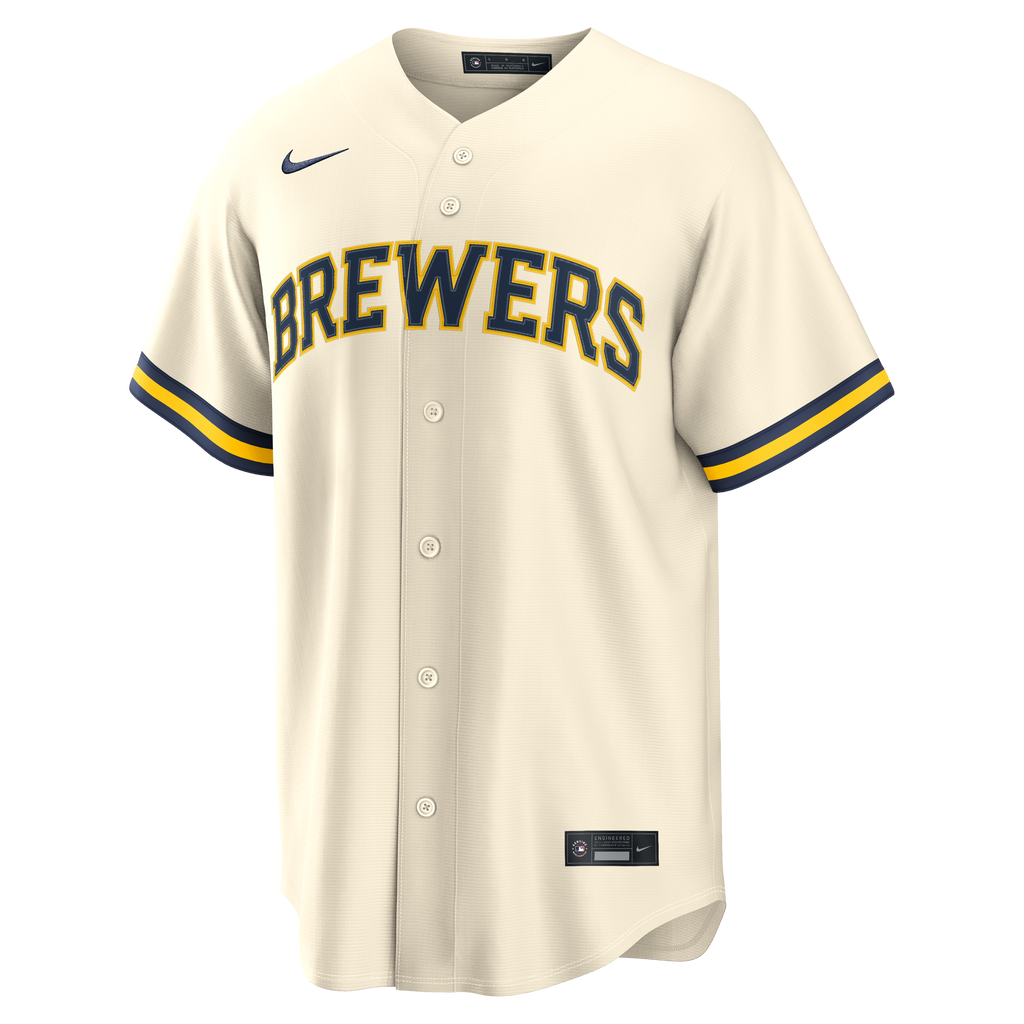 Milwaukee Brewers Dustin May Nike Cream Home Replica Jersey