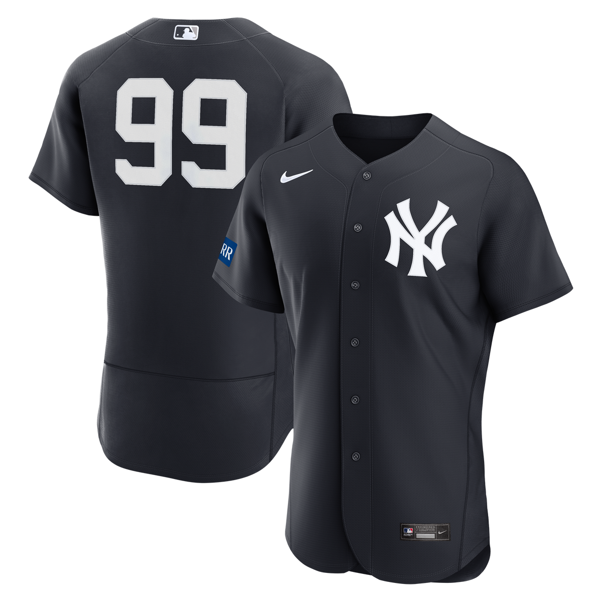 New York Yankees Aaron Judge Nike White Home Authentic Sponsor Patch Jersey