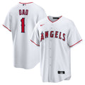 Los Angeles Angels Nike White #1 Dad Home Replica Jersey
