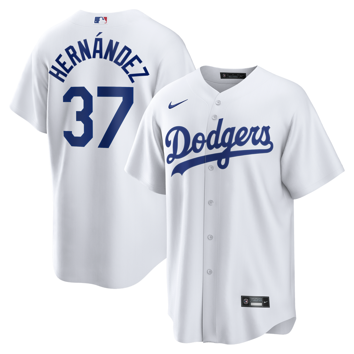 Los Angeles Dodgers Teoscar Hernández Nike White Home Replica Jersey