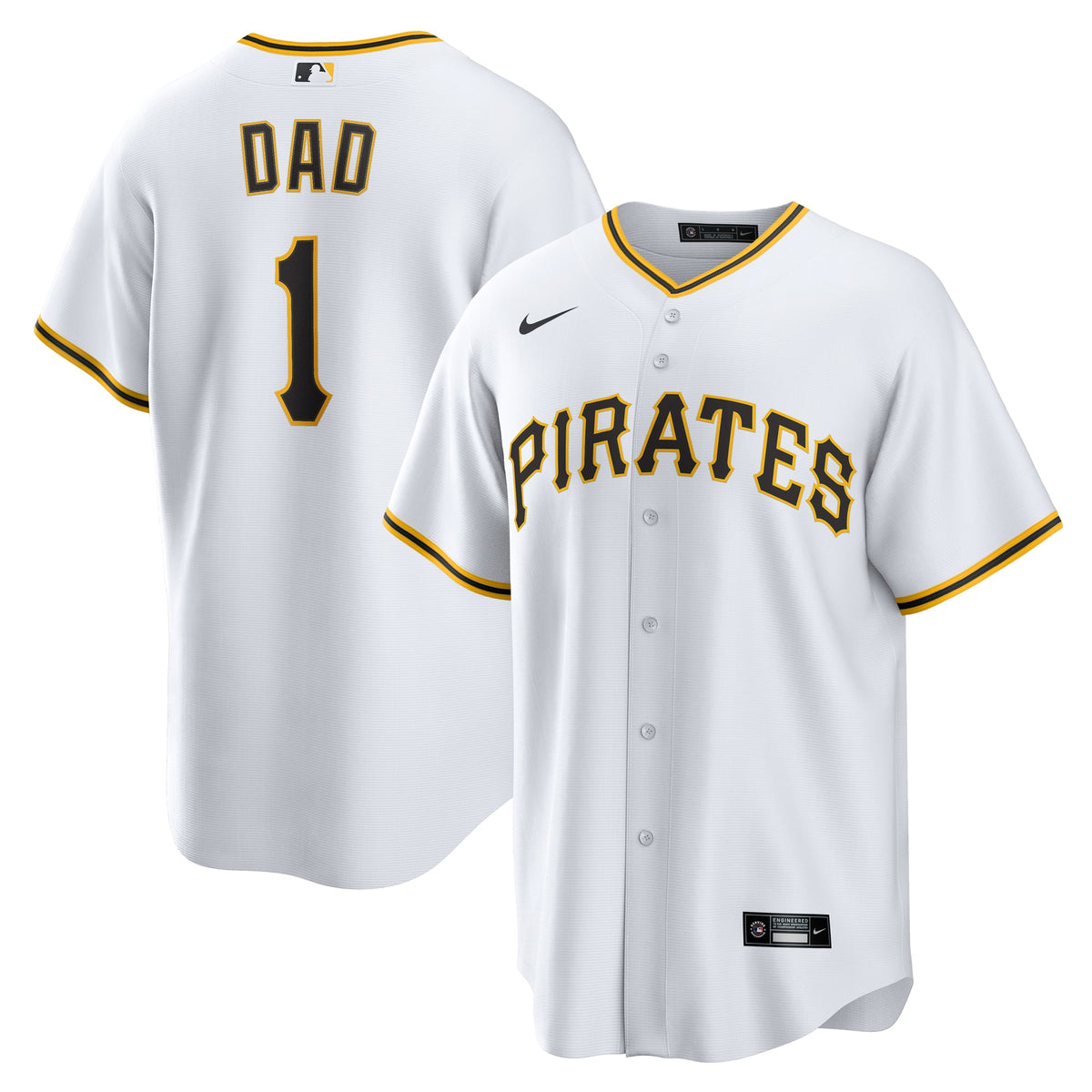 Pittsburgh Pirates Nike White #1 Dad Home Replica Jersey
