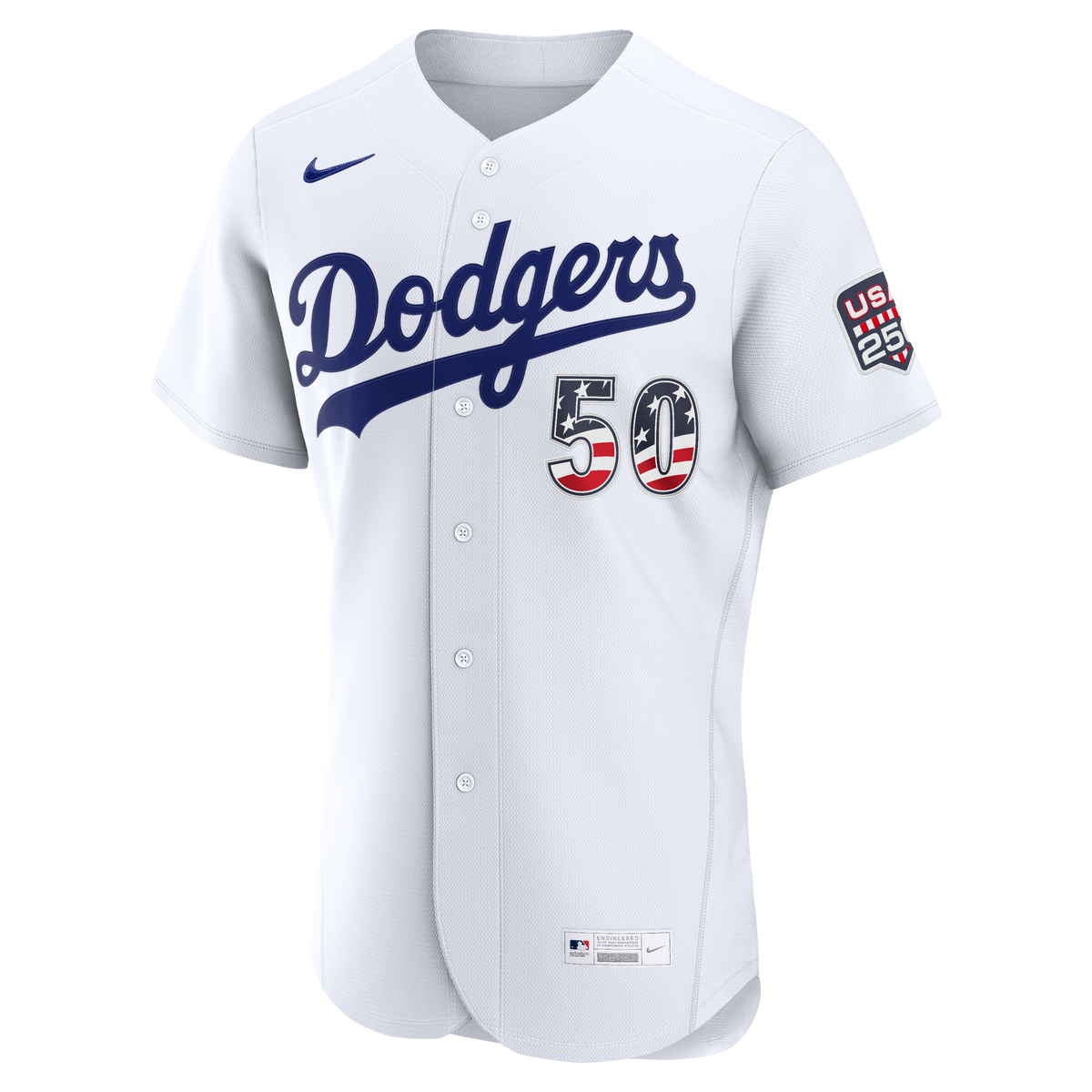 Fourth of July Los Angeles Dodgers Mookie Betts Nike White USA 250 Authentic Jersey
