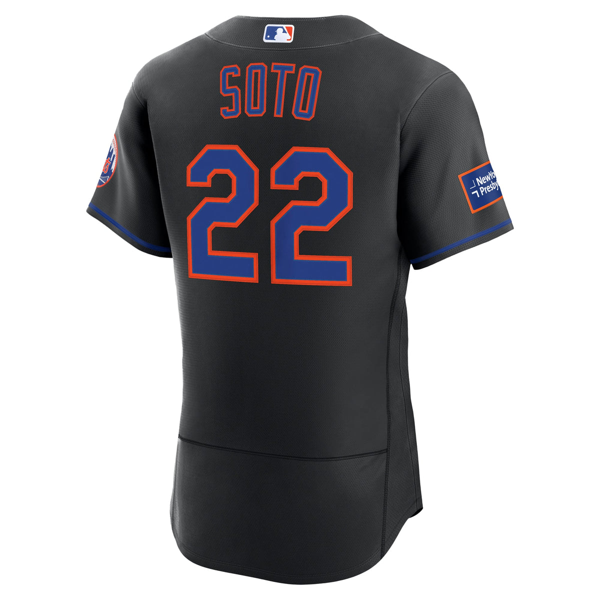 New York Mets Juan Soto Nike Black Alternate Authentic Sponsor Patch Jersey