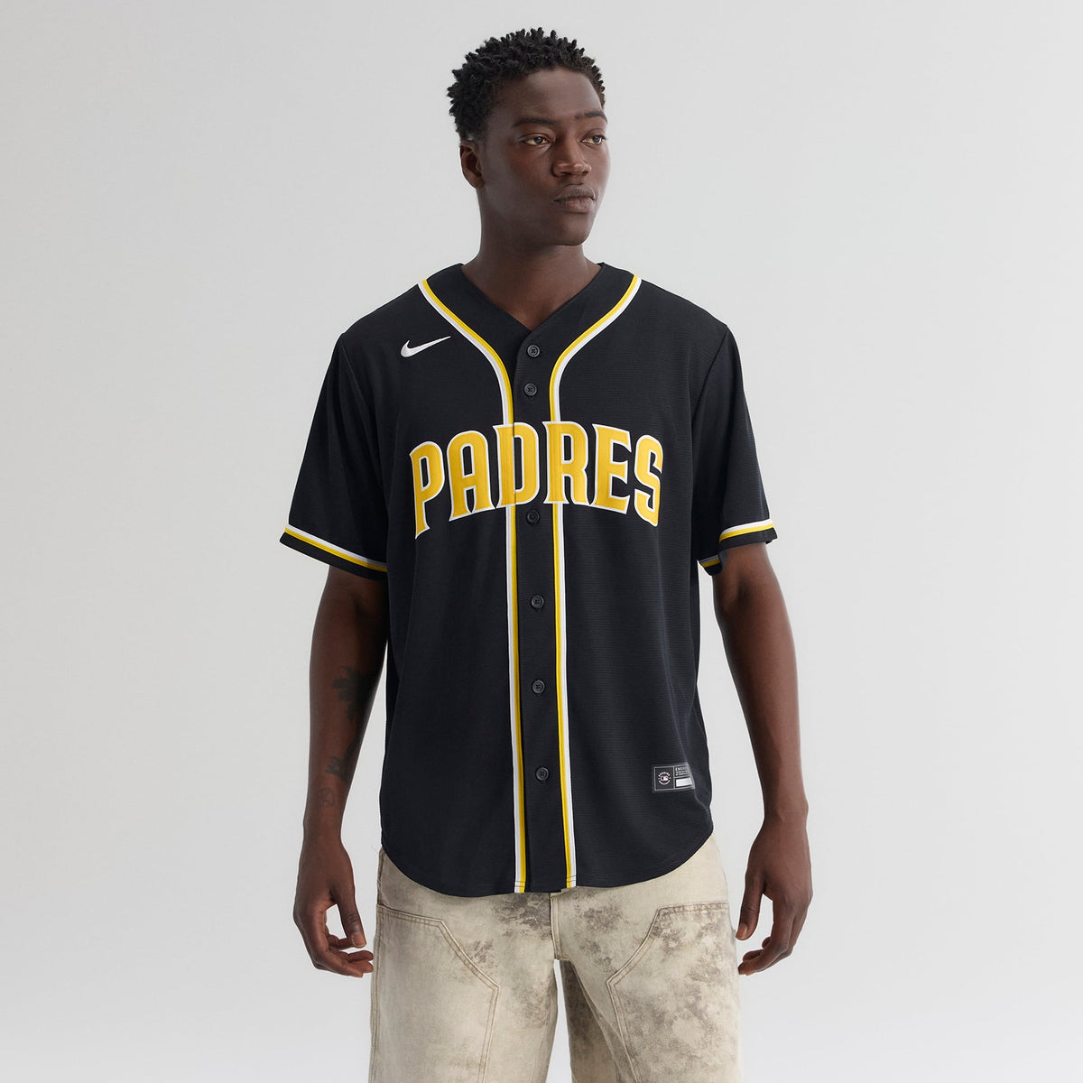 San Diego Padres Jackson Merrill Nike Fashion Replica Black Out Jersey