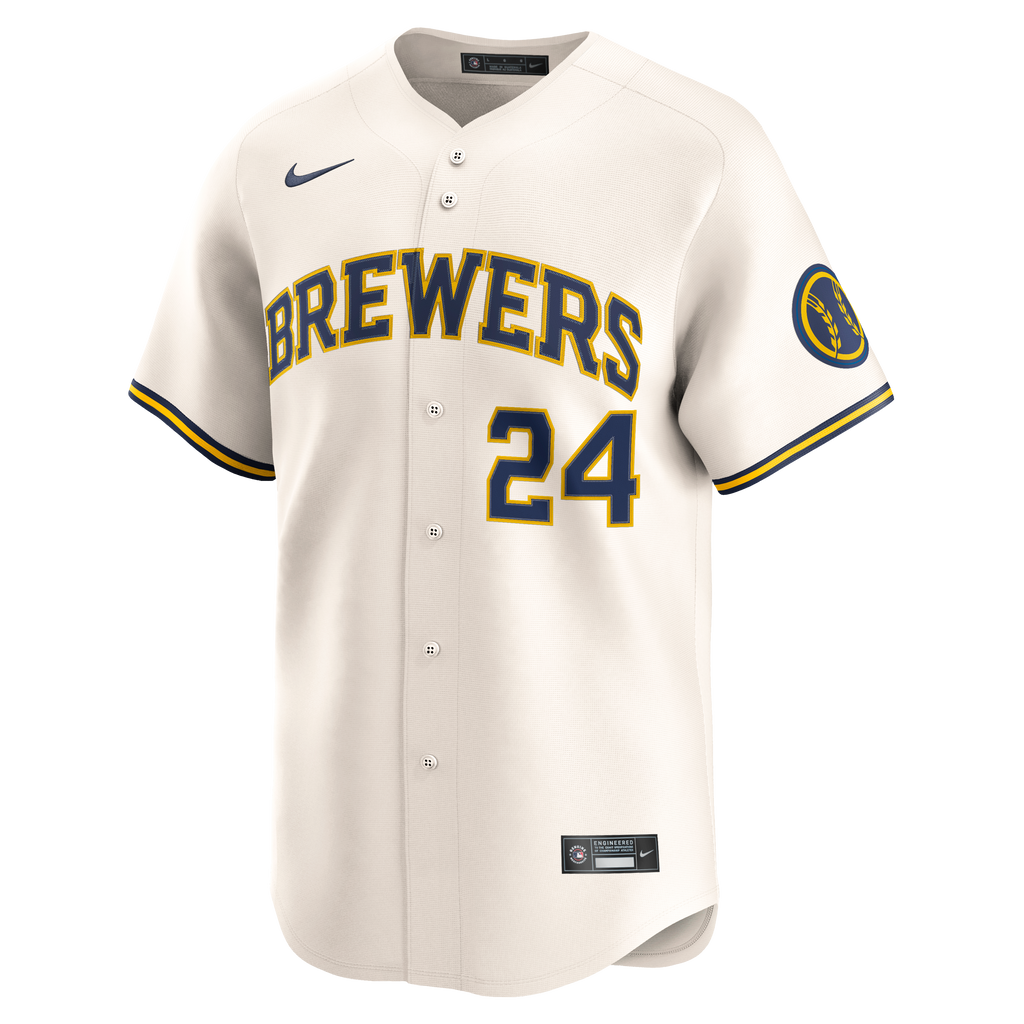 Milwaukee Brewers William Contreras Nike Cream Home Limited Player Jersey