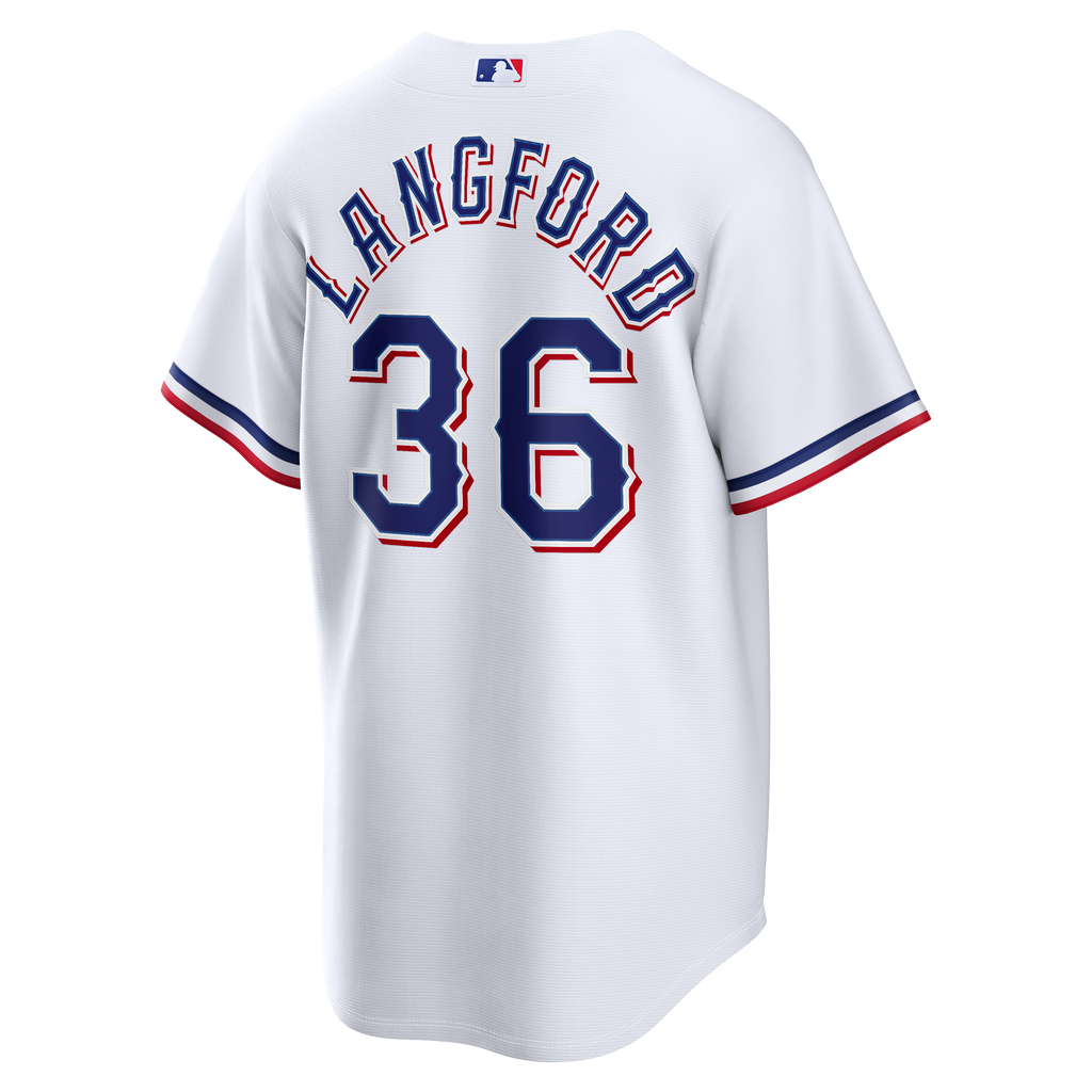 Texas Rangers Wyatt Langford Nike White Home Replica Jersey
