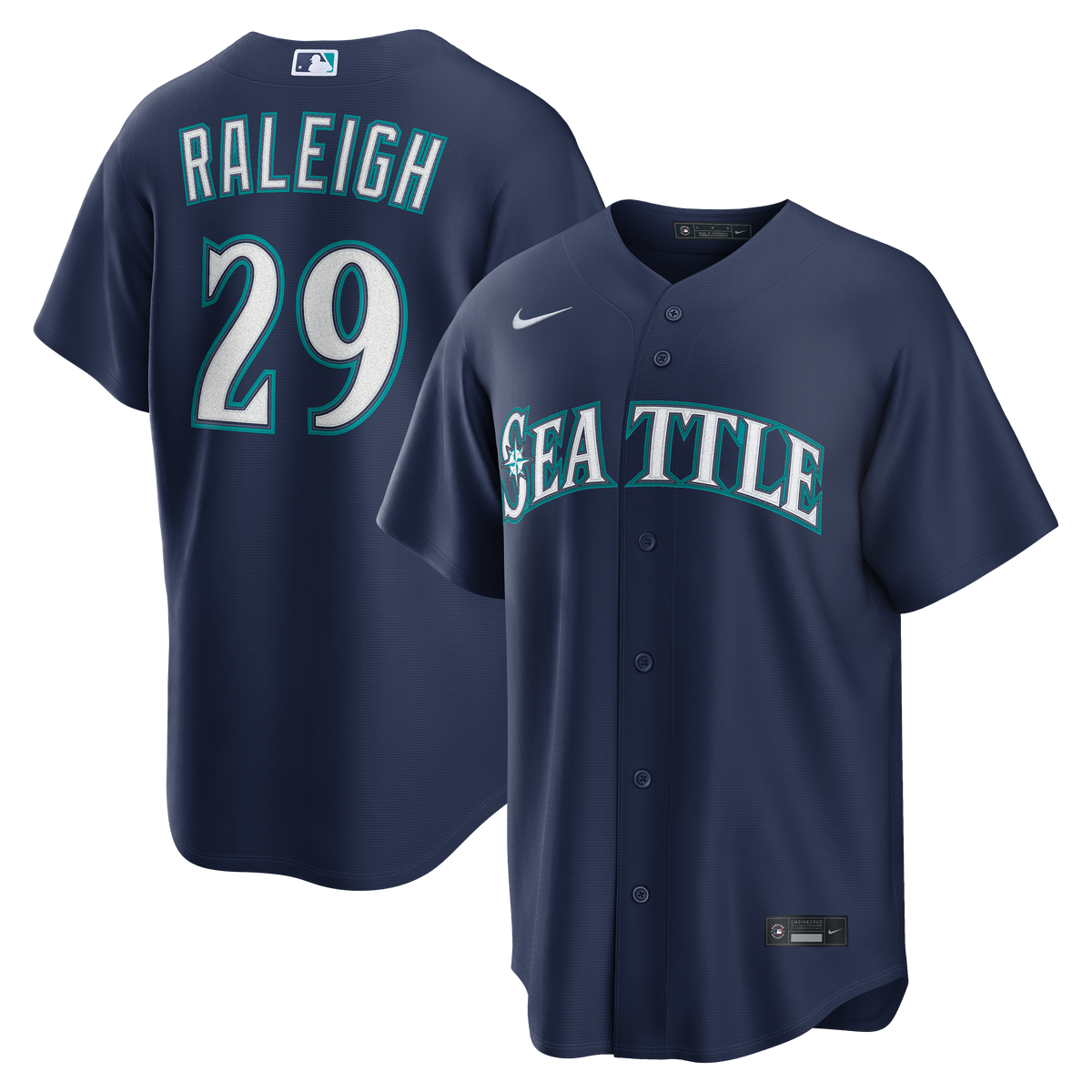 Seattle Mariners Cal Raleigh Nike Teal Alternate Replica Jersey