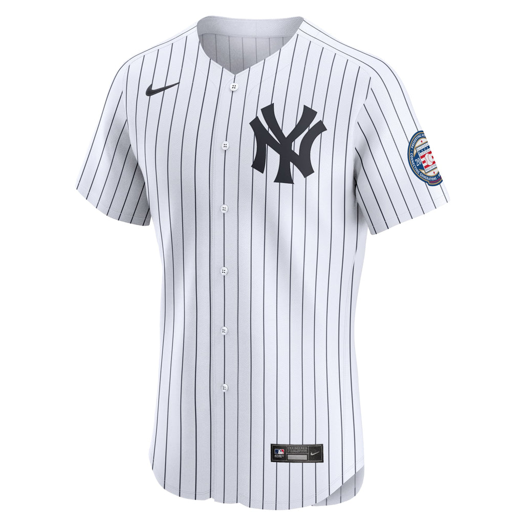 New York Yankees Derek Jeter Nike White Home 2020 Hall of Fame Induction Patch Elite Player Jersey