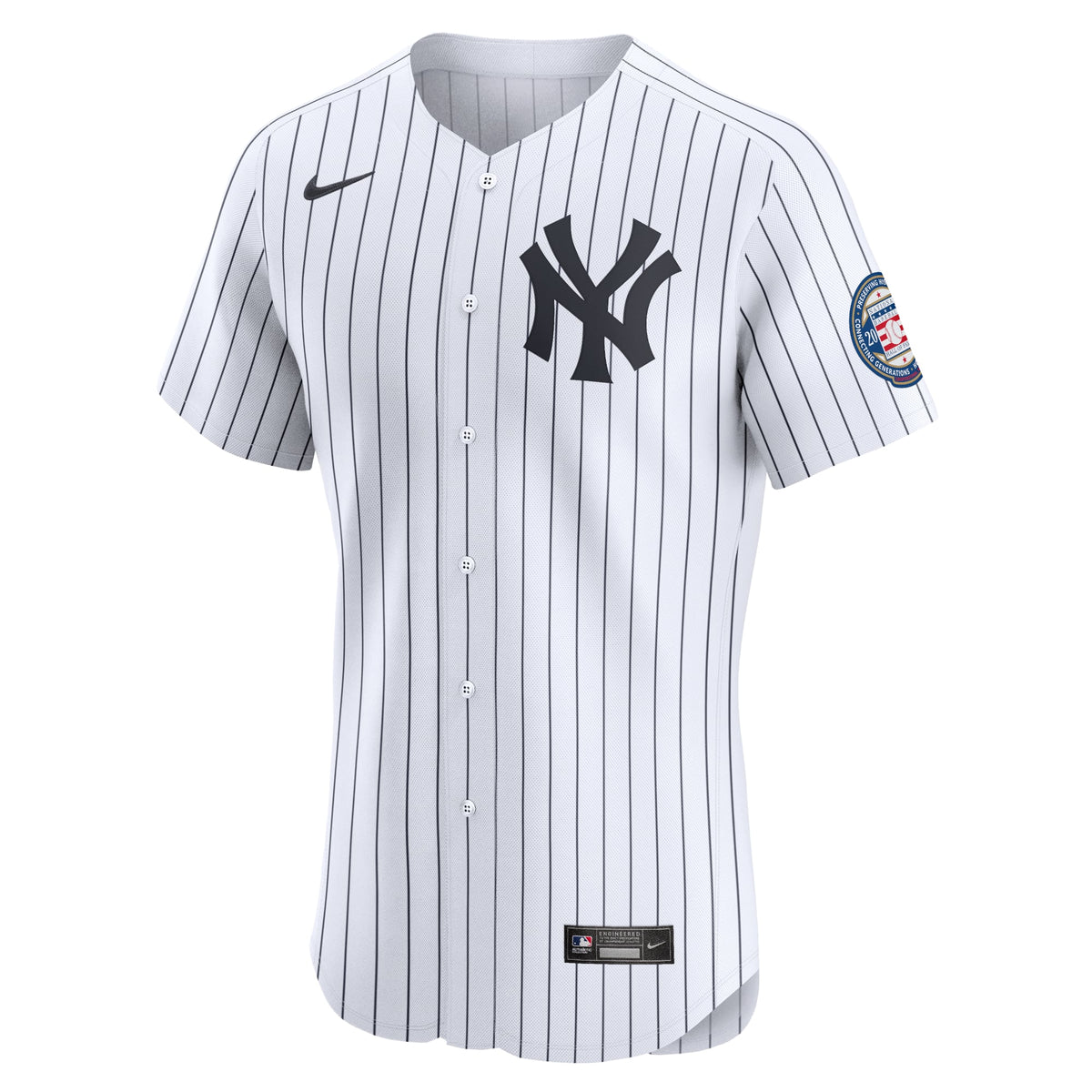 New York Yankees Derek Jeter Nike White Home 2020 Hall of Fame Induction Patch Elite Player Jersey