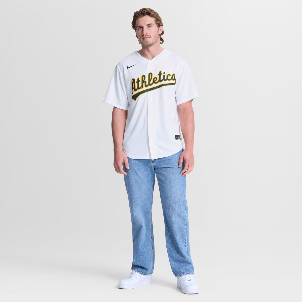 Athletics Nike White Home Replica Jersey
