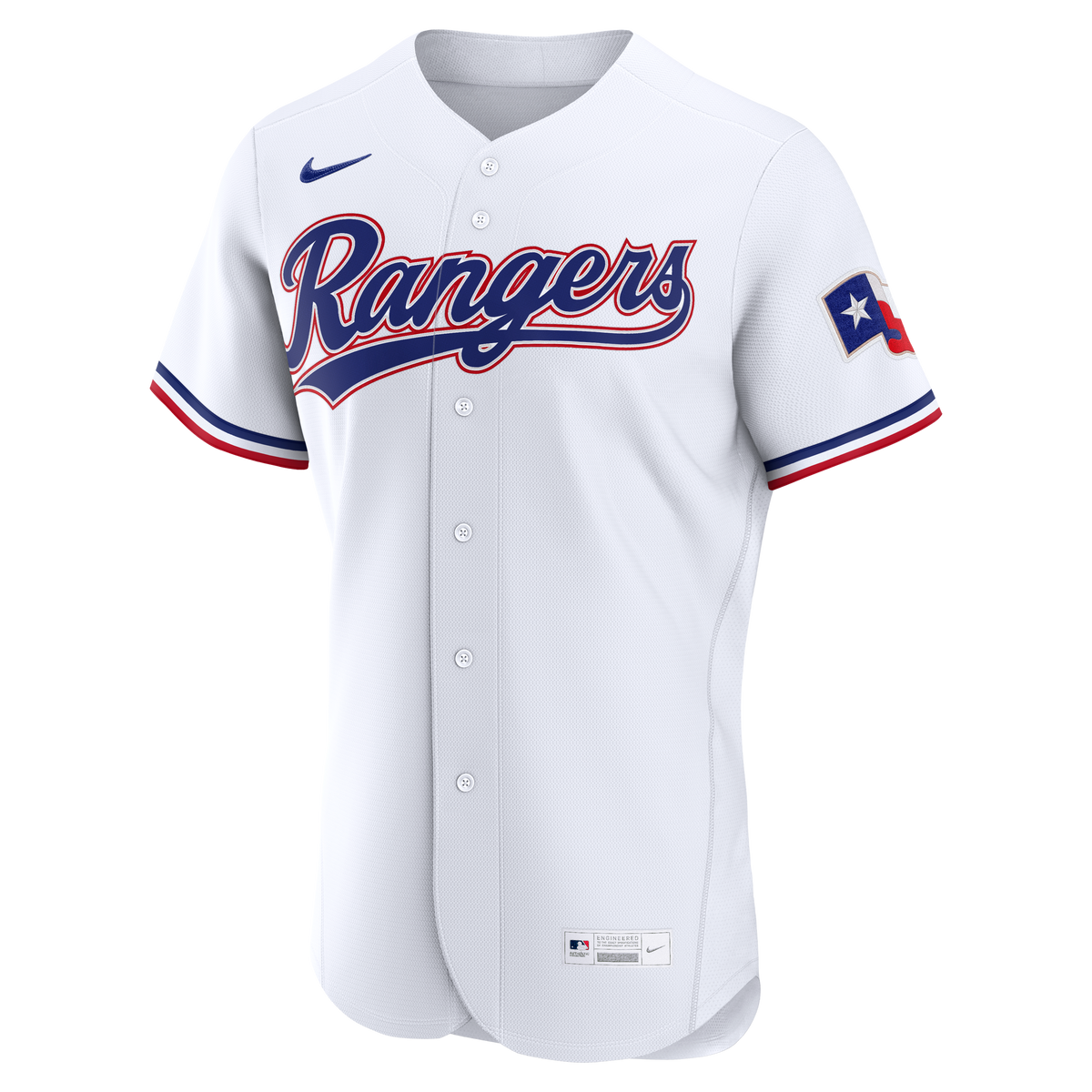 Texas Rangers Nike White Home Authentic Custom Jersey