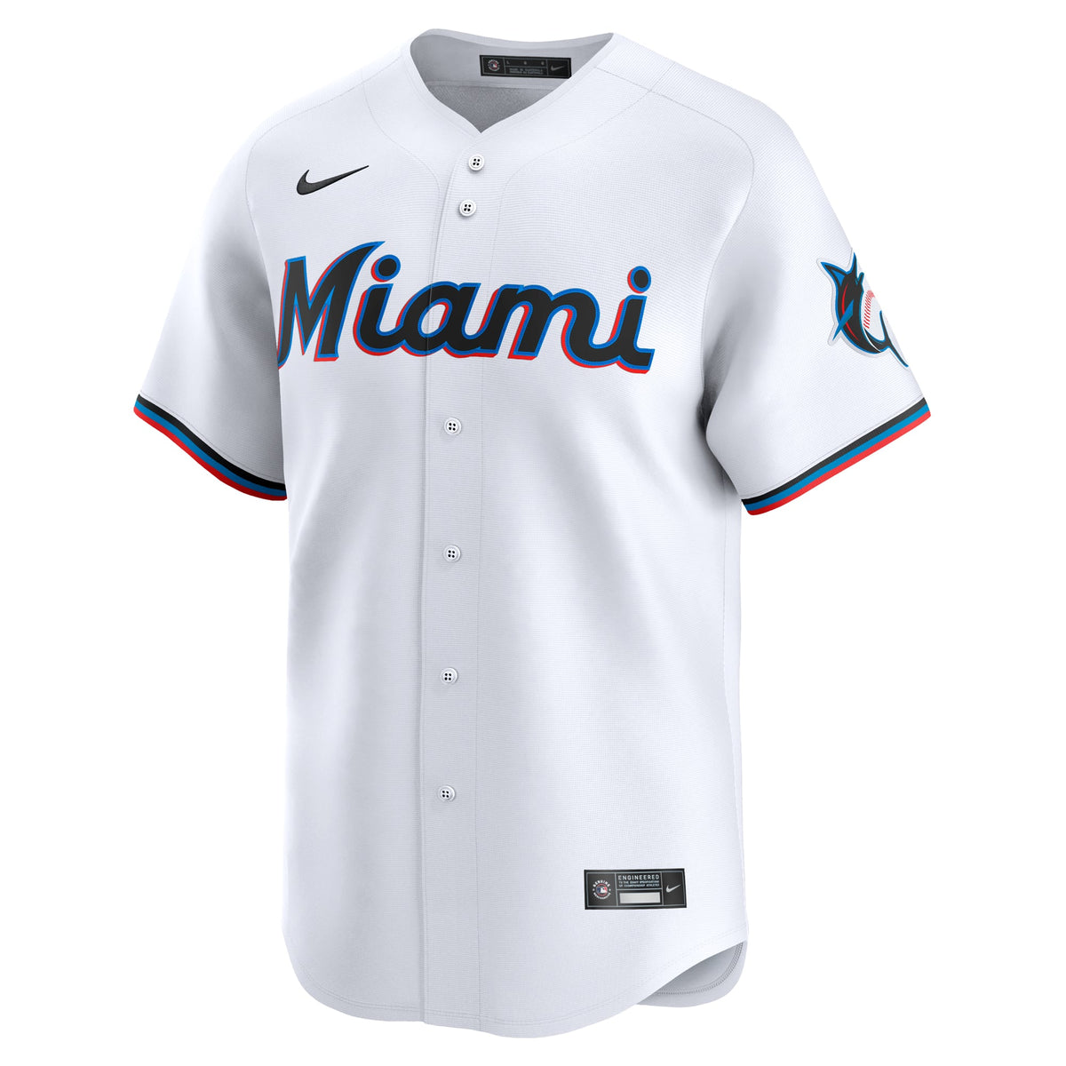 Miami Marlins Nike White #1 Dad Home Limited Jersey