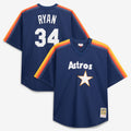 Houston Astros Nolan Ryan Mitchell & Ness Navy Cooperstown Collection Big & Tall Mesh Batting Practice Jersey