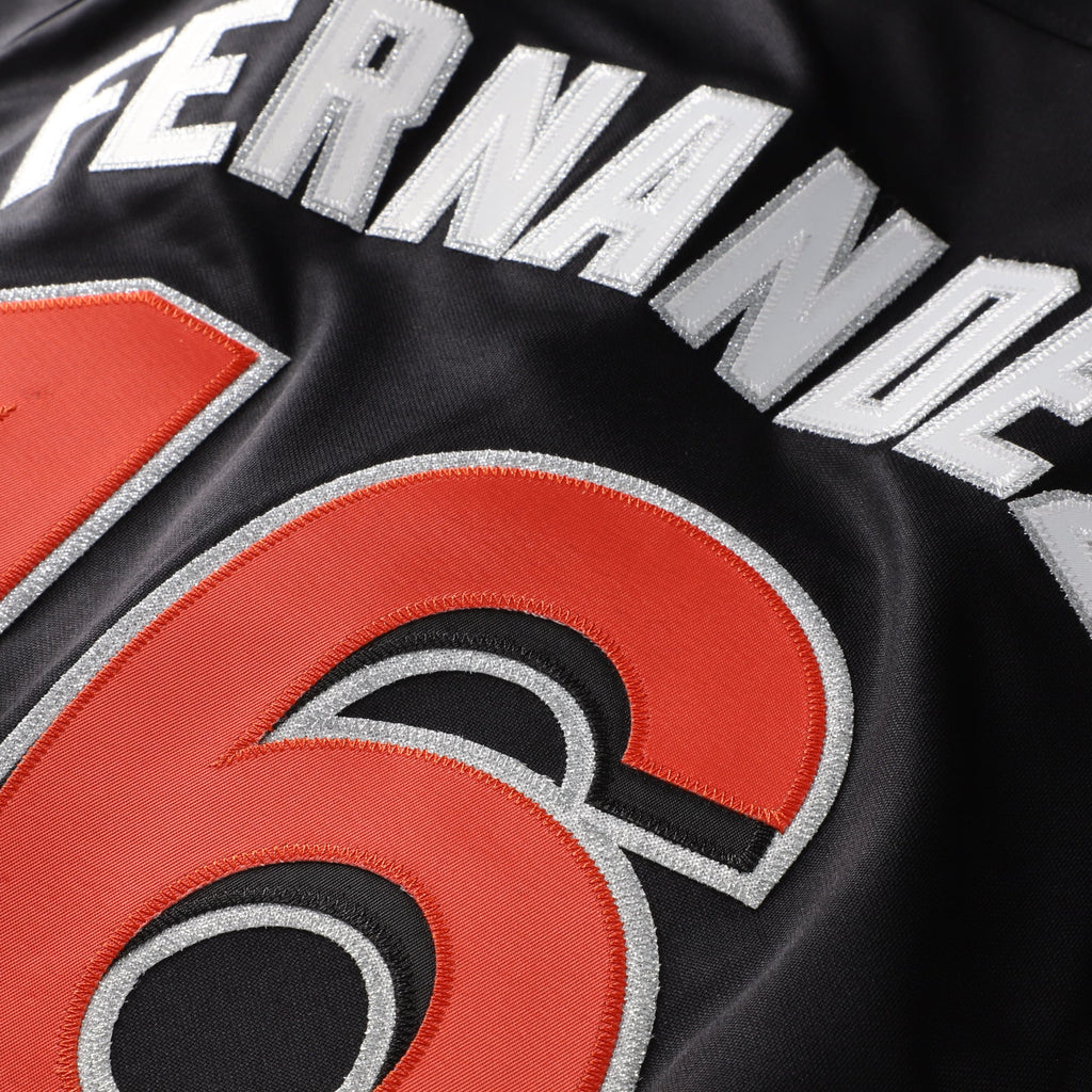 Miami Marlins Jose Fernandez Mitchell & Ness Black Authentic Batting Practice Jersey