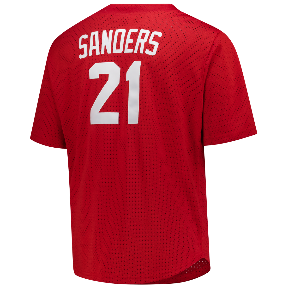Cincinnati Reds Deion Sanders Mitchell & Ness Red Big & Tall Cooperstown Mesh Batting Practice Jersey