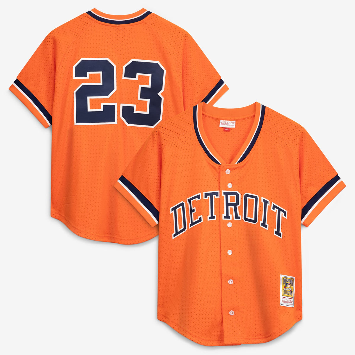 Detroit Tigers Kirk Gibson Mitchell & Ness Orange Cooperstown Collection Mesh Batting Practice Button-Up Jersey