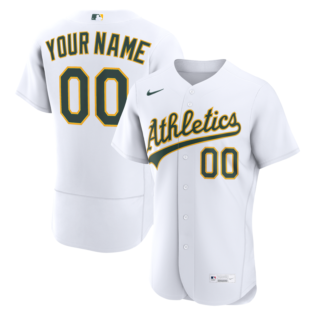 Athletics Nike White Home Authentic Custom Jersey