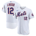 New York Mets Francisco Lindor Nike White Home Authentic Sponsor Patch Jersey
