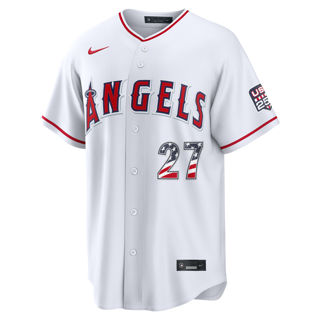 Fourth of July Los Angeles Angels Mike Trout Nike White USA 250 Stadium Jersey