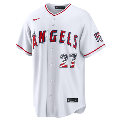 Fourth of July Los Angeles Angels Mike Trout Nike White USA 250 Stadium Jersey