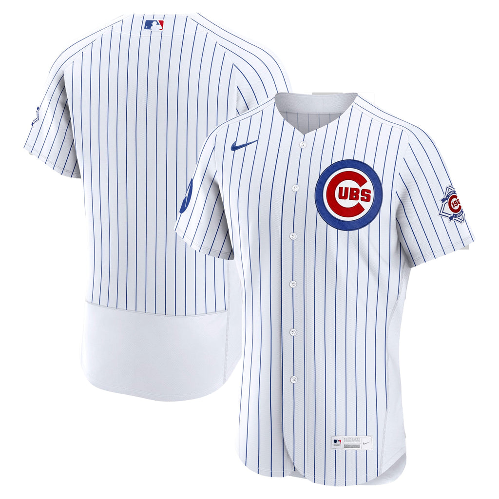 Chicago Cubs Nike White Home Sponsor Patch Authentic Jersey