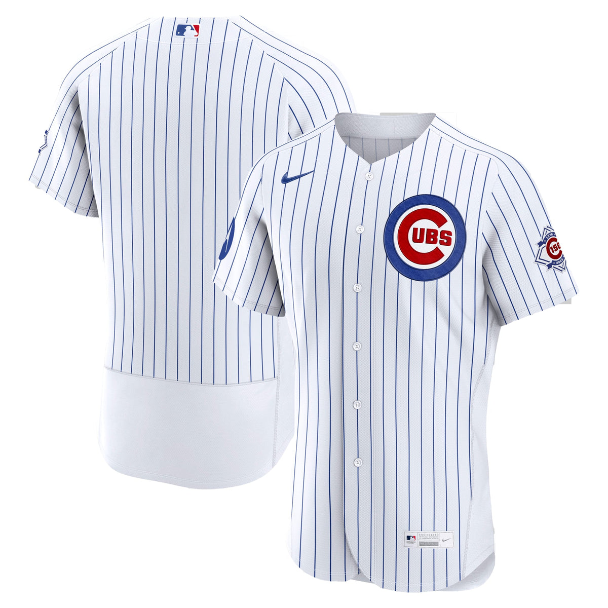 Chicago Cubs Nike White Home Sponsor Patch Authentic Jersey