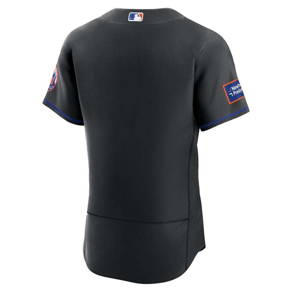 New York Mets Nike White Home Sponsor Patch Authentic Jersey