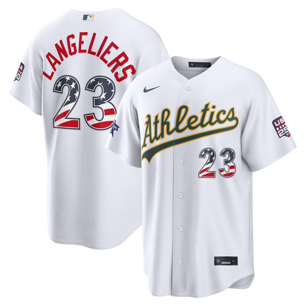 2026 All-Star Edition Stars & Stripes Athletics Shea Langeliers Nike White Stadium Jersey