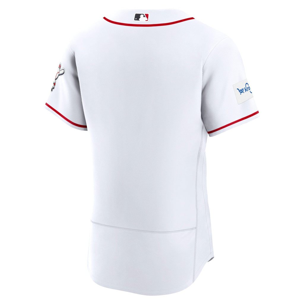Cincinnati Reds Nike White Home Sponsor Patch Authentic Jersey