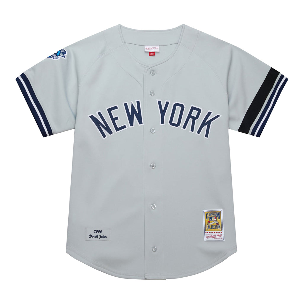 New York Yankees Derek Jeter Mitchell & Ness Gray Cooperstown Collection 2000 World Series Authentic Jersey