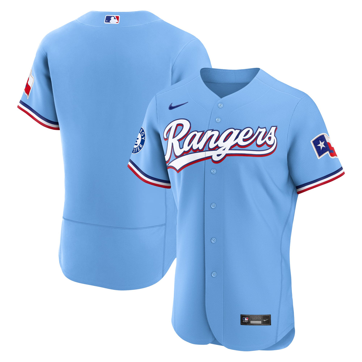 Texas Rangers Nike White Home Sponsor Patch Authentic Jersey
