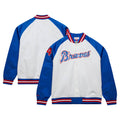 Atlanta Braves Hank Aaron Mitchell & Ness White/Royal Cooperstown Collection Legends Lightweight Satin Raglan Full-Snap Jacket