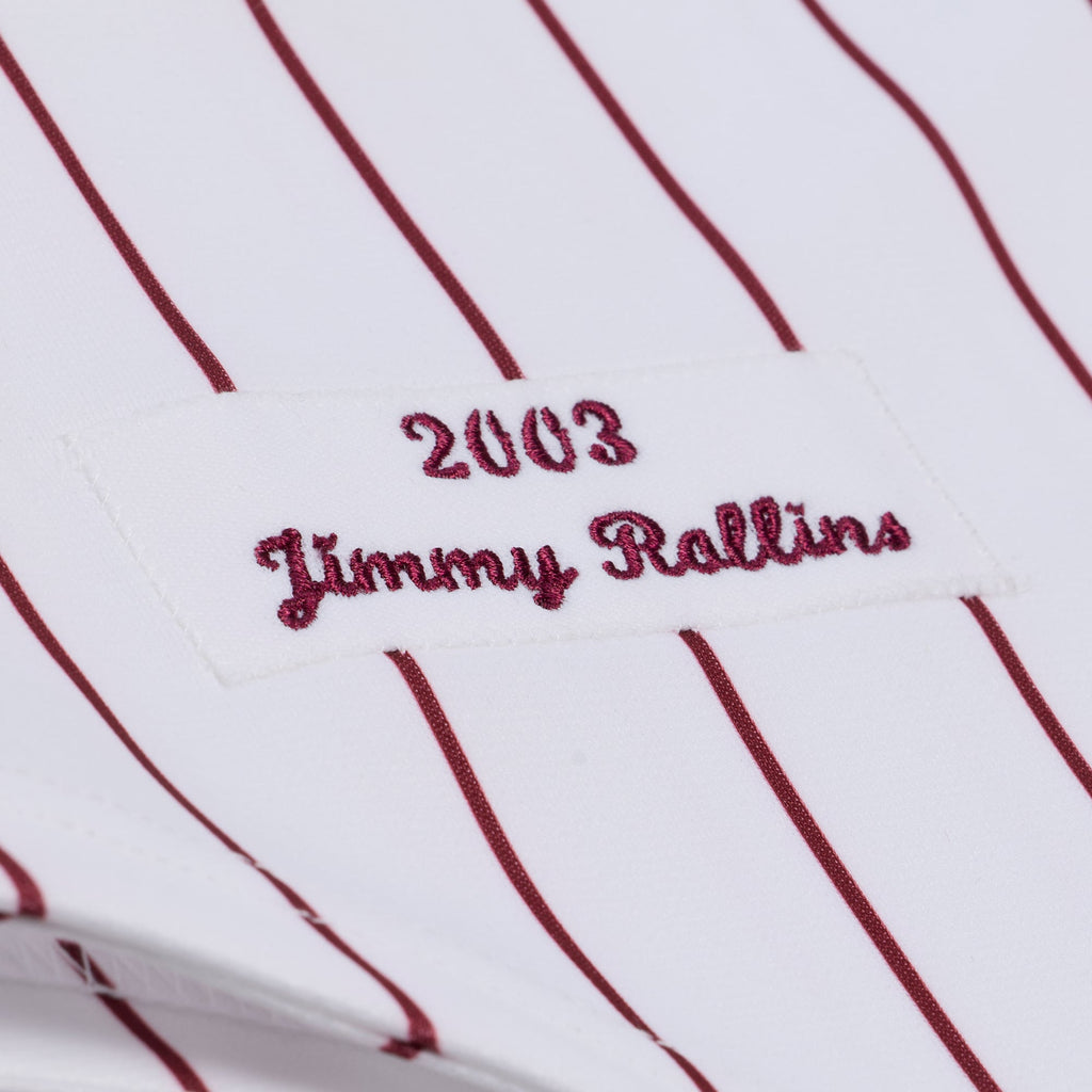 Philadelphia Phillies Jimmy Rollins Mitchell & Ness White 2003 Cooperstown Collection Authentic Jersey