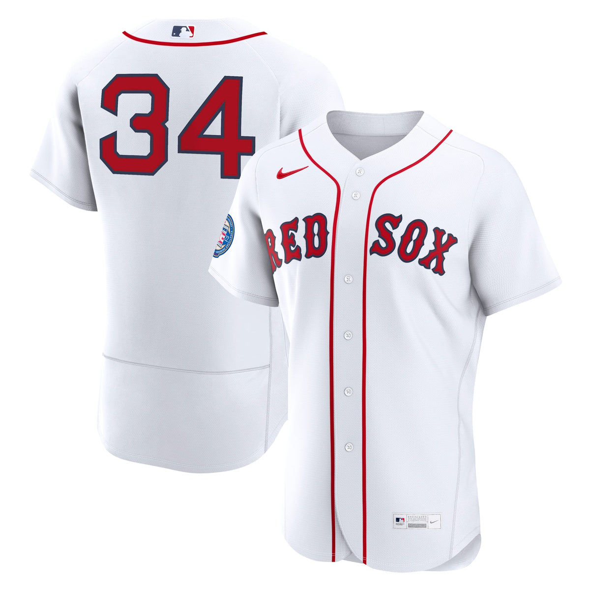 Boston Red Sox David Ortiz Nike White Home Authentic Retired 2022 Hall of Fame Patch Jersey