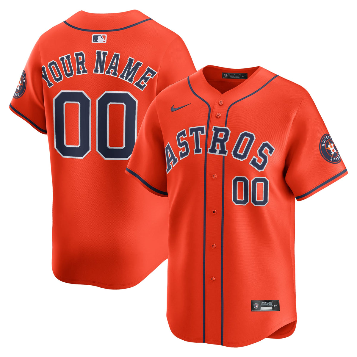 Houston Astros Nike White Home Limited Custom Jersey