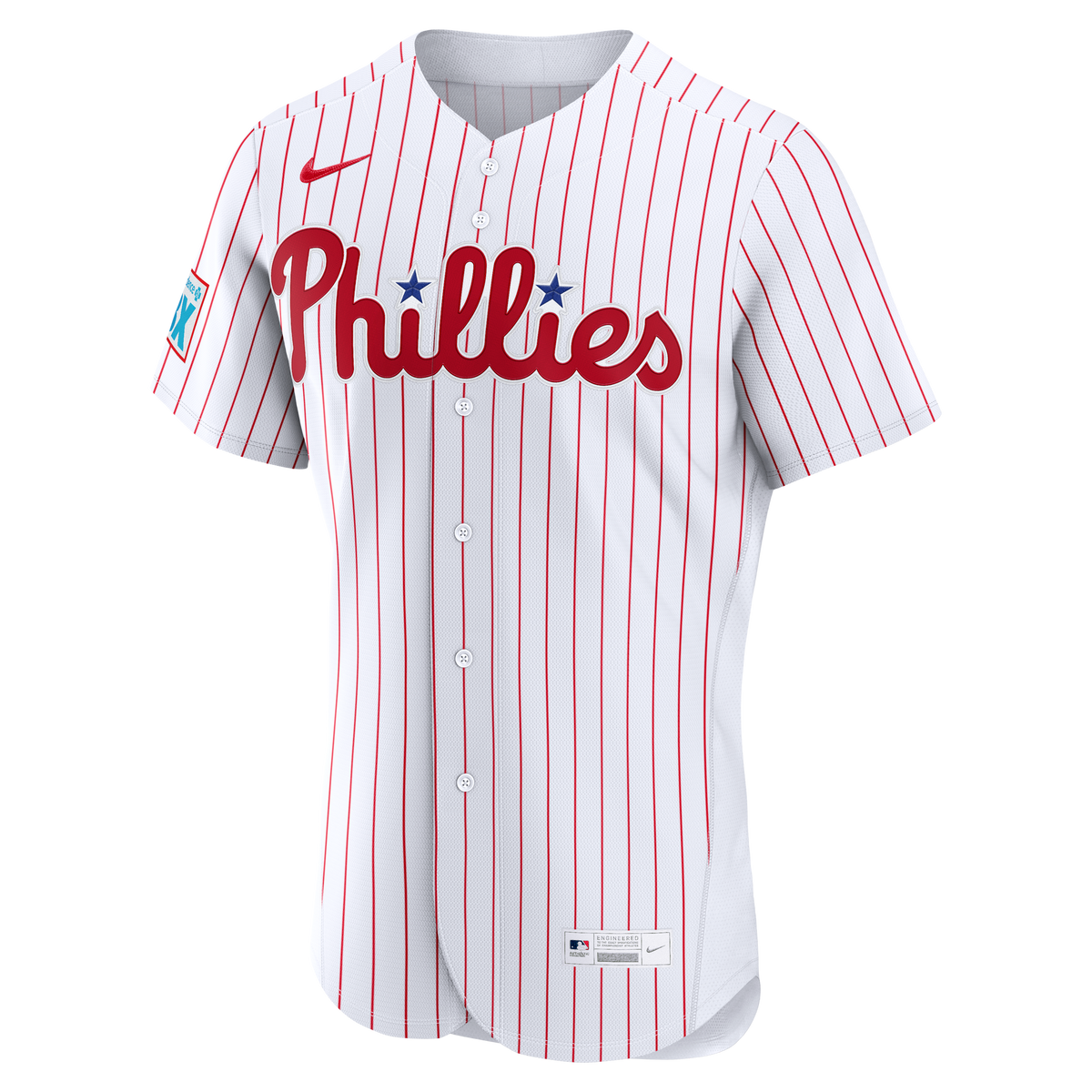 Philadelphia Phillies Bryce Harper Nike White Home Authentic Sponsor Patch Jersey