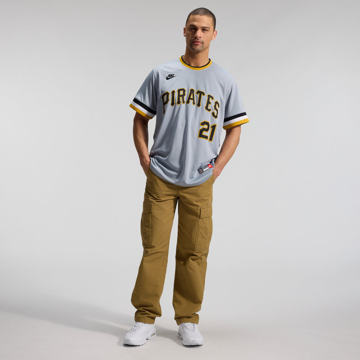 Pittsburgh Pirates Roberto Clemente Nike Gray Throwback Cooperstown Collection Limited Jersey