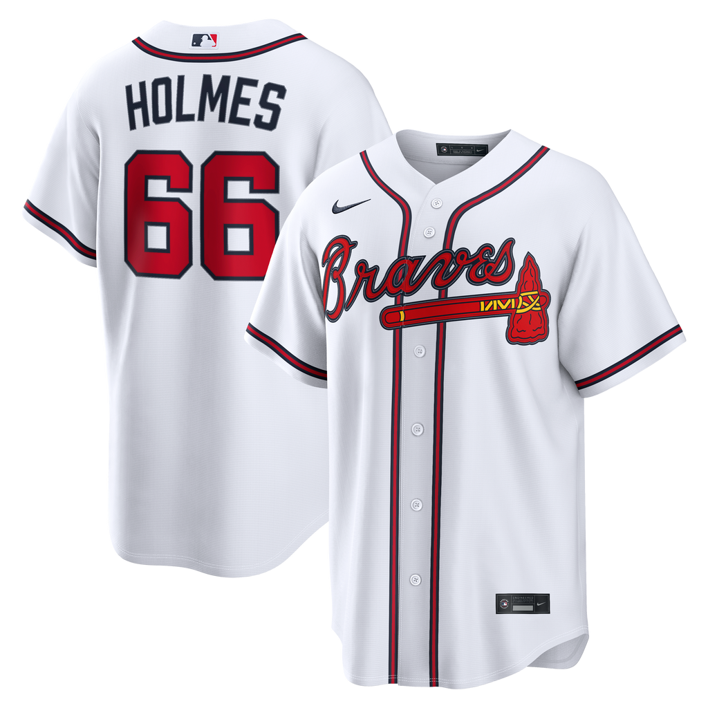 Atlanta Braves Grant Holmes Nike White Home Replica Jersey