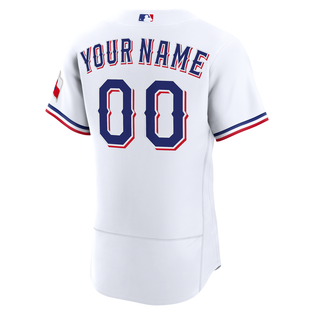 Texas Rangers Nike White Home Authentic Custom Jersey
