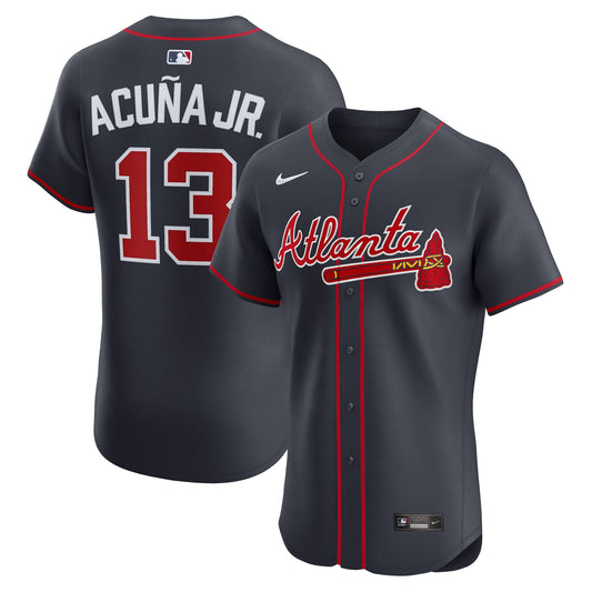 Atlanta Braves Ronald Acuña Jr. Nike Navy Alternate Elite Jersey