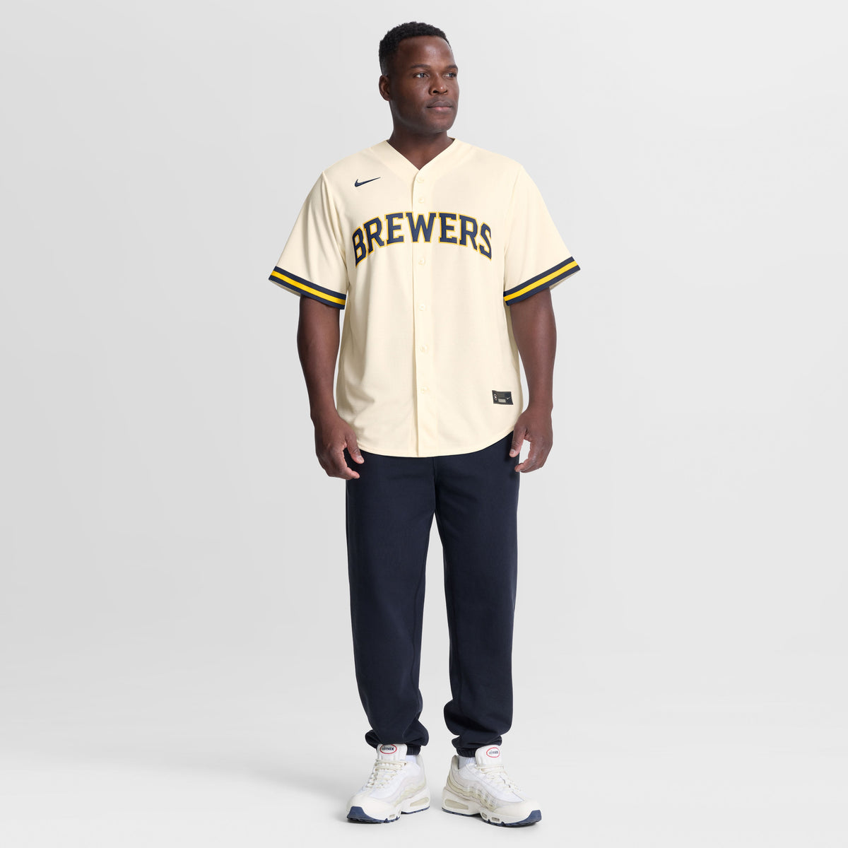 Milwaukee Brewers Jackson Chourio Nike Cream Home Replica Jersey